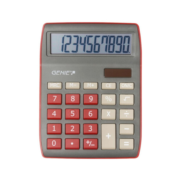 Genie 840 DR - Desktop - Display-Rechner - 10 Ziffern - Display klappbar - Batterie/Solar - Rot