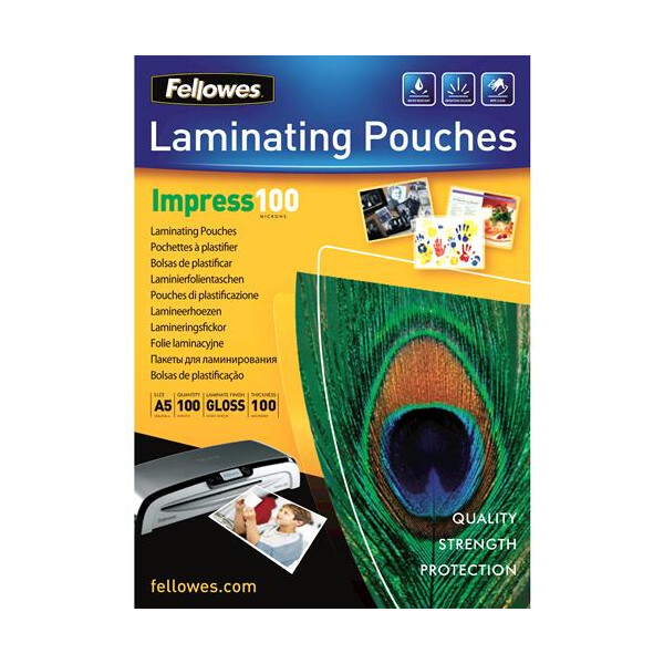 Fellowes Laminating Pouches Impress 100 Micron - Taschen für Laminierung - 100 Mikrometer
