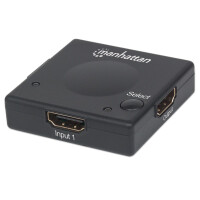 Manhattan 1080p 2-Port HDMI-Switch - Automatisches und manuelles Umschalten - schwarz - HDMI - 1.3b - Kunststoff - Schwarz - 5 m - 480i - 480p - 576i - 576p - 720p - 1080i - 1080p