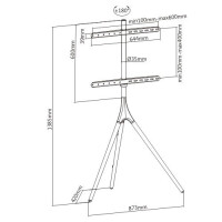 Techly TV LED LCD Standfuß mit Dreibein Fuß 45"-65"