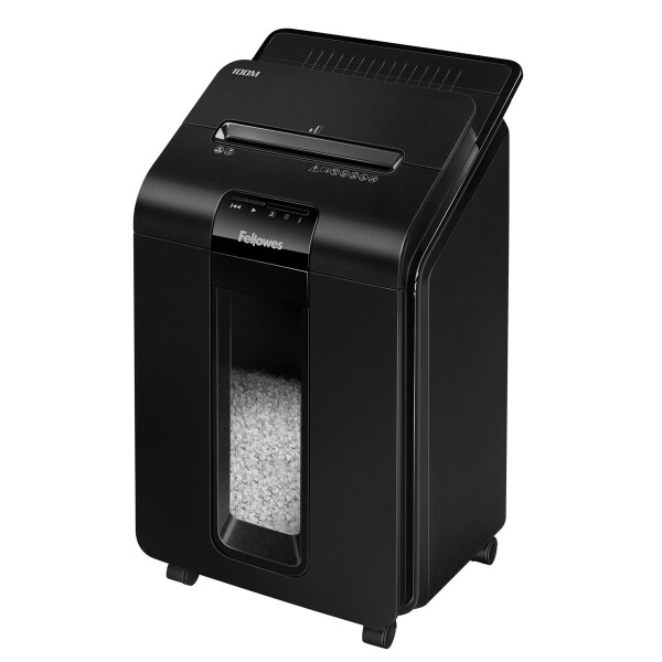 Fellowes AutoMax 100M - Partikelschnitt-Zerkleinerung - 22 cm - 4 x 10 mm - 23 l - 175 Blätter - 4 Rad/Räder