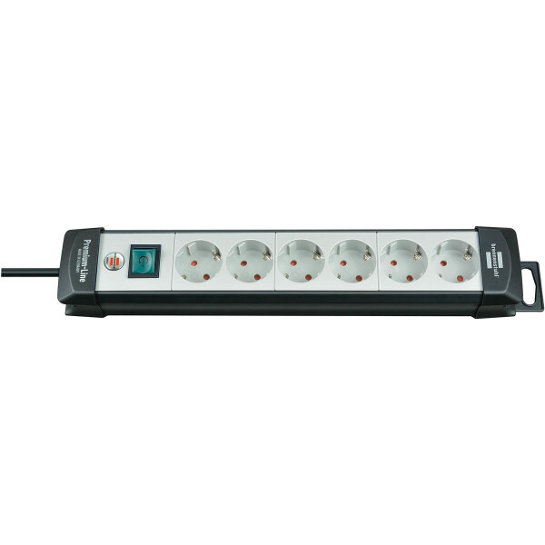 Brennenstuhl 1951560100 - 3 m - 6 AC-Ausgänge - Kunststoff - Schwarz - Grau - 410 mm - Schwarz