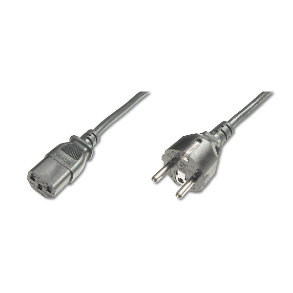 DIGITUS AK-440110-012-S - Netzanschlusskabel, CEE 7/7 (Typ-F) - C13 St/Bu, 1.2m, H05VVF3G 0.75qmm, sw