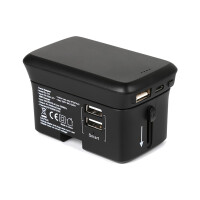 RealPower TravelCharge-4k - Indoor - Outdoor - USB - Kabelloses Aufladen - Schwarz