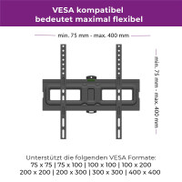 Ultron WM200 - 88,9 cm (35 Zoll) - 75 x 75 mm - 400 x 400 mm - -12 - 12° - 90° - Schwarz