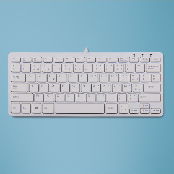 R-Go Compact R-Go Tastatur - AZERTY (BE) - weiß - kabelgebunden - Mini - Kabelgebunden - USB - Membran Key Switch - AZERTY - Weiß