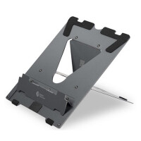 Bakker Ergo-Q 160 - Notebook-Ständer - Schwarz - Dunkles Grau - 25,4 cm (10 Zoll) - 43,2 cm (17 Zoll) - Aluminium - Gummi - Stahl - 110 - 185 mm