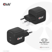 Club 3D Travel Charger PPS 45W GAN technology - Dual port...