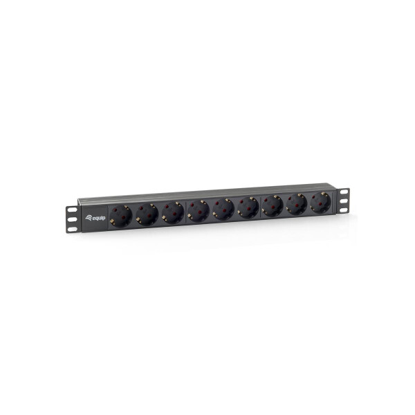 Equip 333282 - 1U - Horizontal - Kunststoff - Schwarz - 9 AC-Ausgänge - 1,8 m