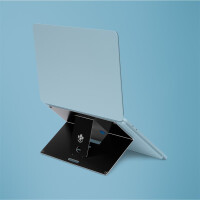 R-Go Riser R-Go Attachable Laptopst&auml;nder - verstellbar - schwarz - Schwarz - Aluminium - 25,4 cm (10&quot;) - 55,9 cm (22&quot;) - 5 kg - 85 - 65 mm