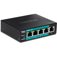 TRENDnet TE-FP051 - Unmanaged - Fast Ethernet (10/100) - Vollduplex - Power over Ethernet (PoE) - Wandmontage