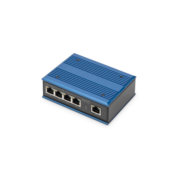 DIGITUS 4 Port Gigabit Netzwerk PoE Switch, Industrial, Unmanaged, 1 RJ45 Uplink