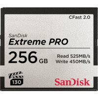 SanDisk Extreme Pro - 256 GB - CFast 2.0 - 525 MB/s - 450 MB/s - Schwarz - Silber