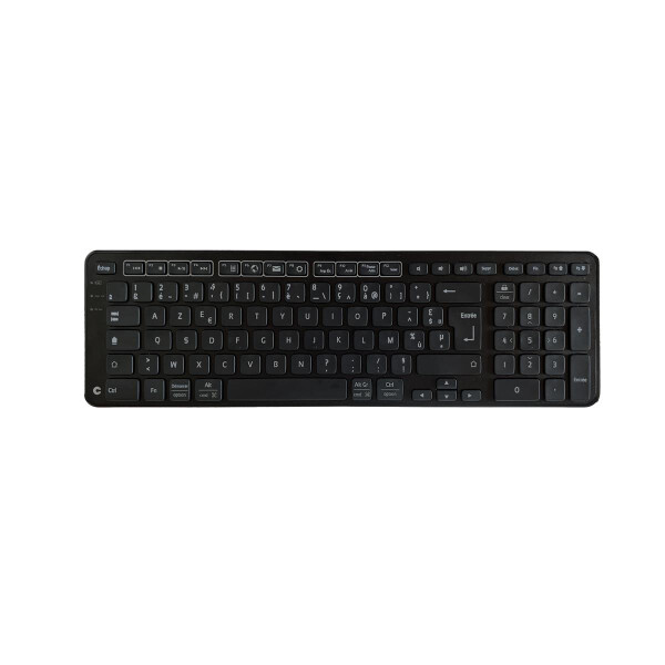Contour Design Balance Keyboard BK -Drahtlose Tastatur-FR Version - Volle Größe (100%) - RF kabellos + USB - AZERTY - Schwarz