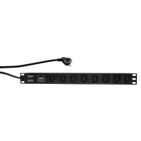 LogiLink PDU8A01 - Standard - 1U - Polypropylen (PP) -...