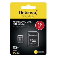 Intenso 16GB microSDHC - 16 GB - MicroSDHC - Klasse 10 - UHS-I - 90 MB/s - Class 1 (U1)