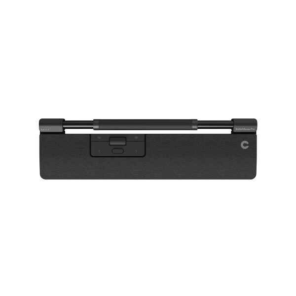 Contour Design RollerMouse Pro (Kabelgebunden) mit Slim Handballenauflage aus veganem Leder - Beidhändig - Rollerbar - USB Typ-A - 2800 DPI - Schwarz