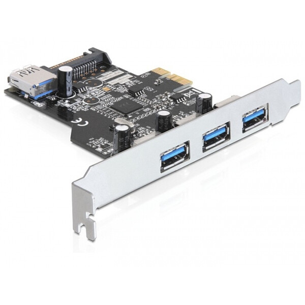 Delock PCI Express Card > 3 x external + 1 x internal USB 3.0 - USB-Adapter - PCI Express 2.0 x1