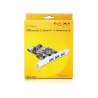 Delock PCI Express Card > 3 x external + 1 x internal USB 3.0 - USB-Adapter - PCI Express 2.0 x1