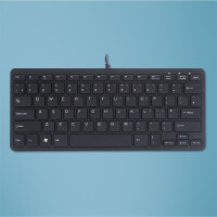 R-Go Compact R-Go Tastatur - QWERTY (UK) - schwarz - kabelgebunden - Mini - Kabelgebunden - USB - QWERTY - Schwarz