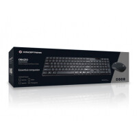 Conceptronic Orazio - Volle Größe (100%) - RF Wireless - AZERTY - Schwarz - Maus enthalten