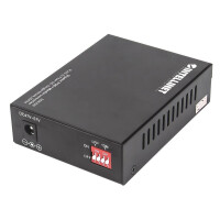 Intellinet Gigabit PoE+ Medienkonverter, 1000Base-T RJ45-Port auf 1000Base-LX (SC) Singlem