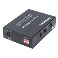 Intellinet Gigabit PoE+ Medienkonverter, 1000Base-T RJ45-Port auf 1000Base-LX (SC) Singlem