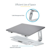 StarTech.com Schreibtisch Laptophalter - Laptophalterung/Laptop ablage/erhöhung bis 5kg Tragkraft - Notebook Ablage/Laptop Riser für Macbook Air/Pro - Dell XPS - Lenovo - Aluminium - Notebook-Ständer - Silber - Aluminium - 43,2 cm (17 Zoll) - 5 kg - 223 m