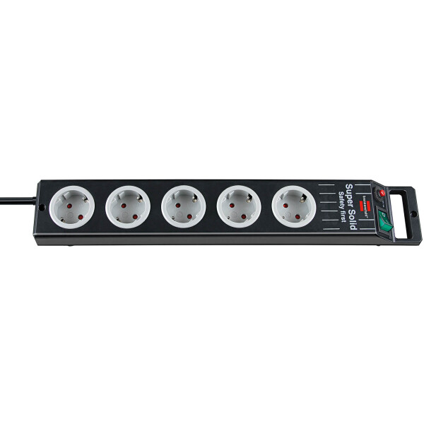 Brennenstuhl 1153380115 - 2,5 m - 5 AC-Ausgänge - Schwarz - Grau - Polycarbonat - Schwarz