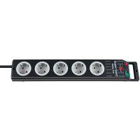 Brennenstuhl 1153380115 - 2,5 m - 5 AC-Ausgänge - Schwarz - Grau - Polycarbonat - Schwarz