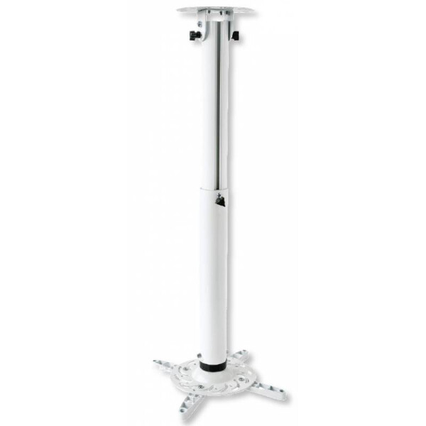Techly Profi Deckenhalterung für Beamer, ausziehbar, 500-770 mm, Weiß