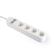 Gembird Smart power strip with USB charger 4 French sockets white