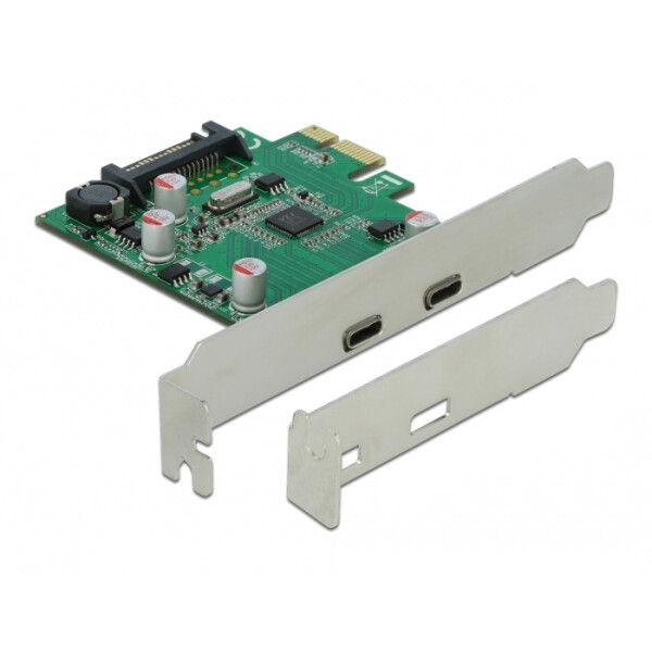 Delock PCI Express x1 Karte zu 2 x extern SuperSpeed USB (USB 3.2 Gen 1) USB Type-C™ Buchse - PCIe - USB 3.2 Gen 1 (3.1 Gen 1) - Full-height / Low-profile - PCIe 2.0 - VIA Technologies - VL805