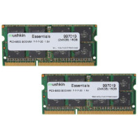 Mushkin SO-DIMM 16GB DDR3 Essentials - 16 GB - 2 x 8 GB - DDR3 - 1066 MHz - 204-pin SO-DIMM