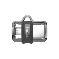 SanDisk Ultra Dual m3.0 - 256 GB - USB Type-A / Micro-USB - 3.2 Gen 1 (3.1 Gen 1) - Dia - 5,2 g - Schwarz - Silber - Transparent