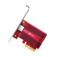 TP-LINK 10 Gigabit PCI Express Netzwerk Adapter - Eingebaut - Kabelgebunden - PCI Express - Ethernet - 10000 Mbit/s - Rot