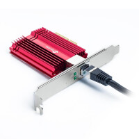 TP-LINK 10 Gigabit PCI Express Netzwerk Adapter - Eingebaut - Kabelgebunden - PCI Express - Ethernet - 10000 Mbit/s - Rot