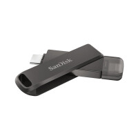 SanDisk iXpand - 64 GB - USB Type-C / Lightning - 3.2 Gen 1 (3.1 Gen 1) - Drehring - Passwortschutz - Schwarz