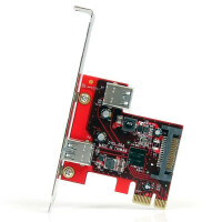 StarTech.com 2 Port USB 3.0 SuperSpeed PCI Express Schnittstellenkarte mit UASP Unterst&uuml;tzung - PCIe - USB 3.2 Gen 1 (3.1 Gen 1) - Rot - CE - FCC - 0 - 50 &deg;C - -20 - 60 &deg;C