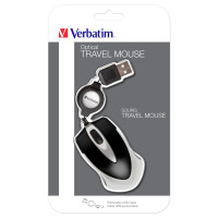 Verbatim Go Mini Optical Travel Mouse – Schwarz - Beidhändig - Optisch - USB Typ-A - 1000 DPI