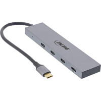 InLine USB 3.2 Gen.2 Hub (10Gb/s) - 4 Port USB-C - OTG - Aluminiumgeh&auml;use
