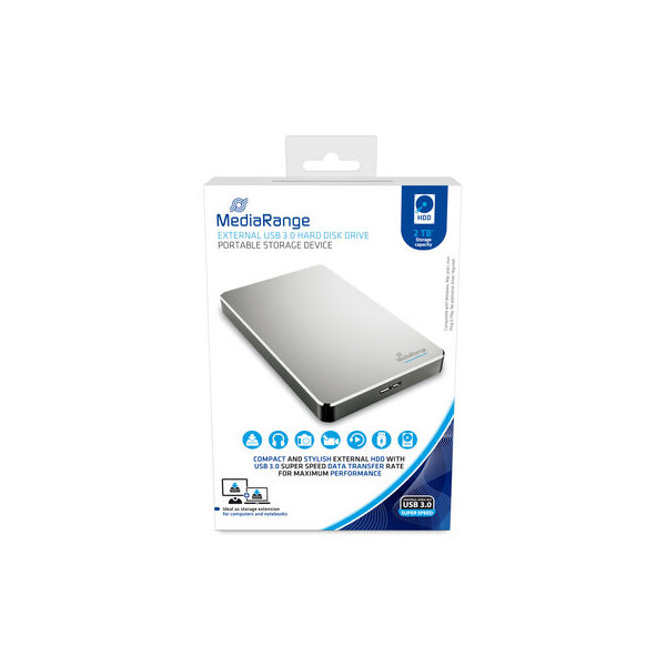 MEDIARANGE MR997 - 2000 GB - 2.5 Zoll - 3.2 Gen 1 (3.1 Gen 1) - 5400 RPM - Silber