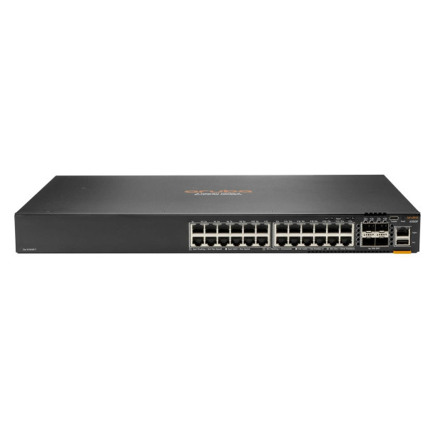 HPE CX 6200F 24G Class-4 PoE 4SFP+ 370W - Managed - L3 - Gigabit Ethernet (10/100/1000) - Power over Ethernet (PoE) - Rack-Einbau - 1U