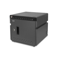 DIGITUS Mobiler Desktop Ladeschrank für Notebooks/Tablets bis 14 Zoll, UV-C, USB-C