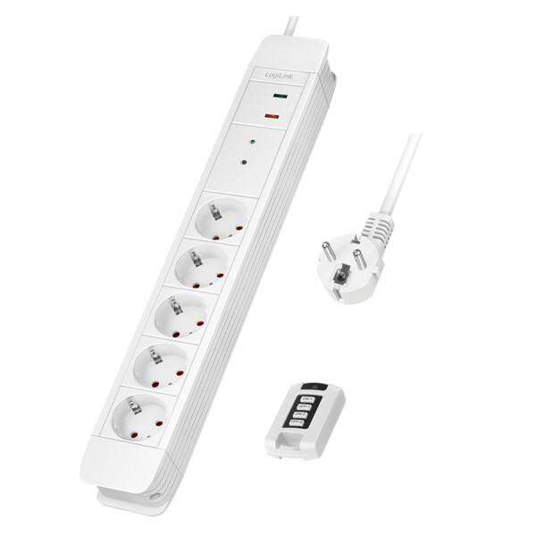LogiLink ZUB Power Outlet Strip 5-port White