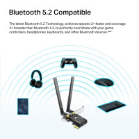 TP-LINK AX1800 Wi-Fi 6 Bluetooth 5.2 PCIe Adapter -...