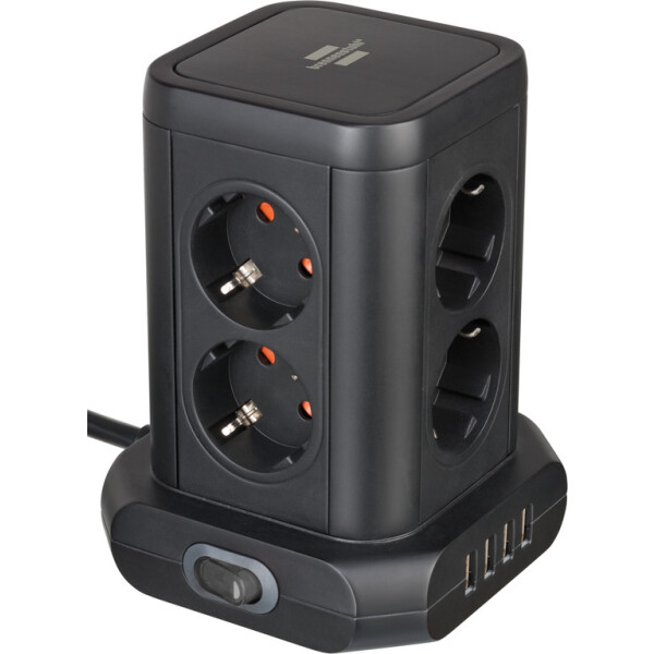 Brennenstuhl Steckdosenturm 8-fach mit 4x USB 2m H05VV-F3G1.5