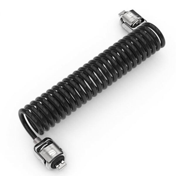 Compulocks Dual Head Coiled Cable Keyed Lock - 2 Schlüssel - Galvanisiertes Stahl - Schwarz