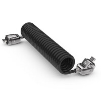 Compulocks Dual Head Coiled Cable Keyed Lock - 2 Schlüssel - Galvanisiertes Stahl - Schwarz