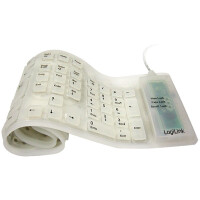 LogiLink Tastatur USB PS/2 Flexibel Wasserfest wei&szlig;...